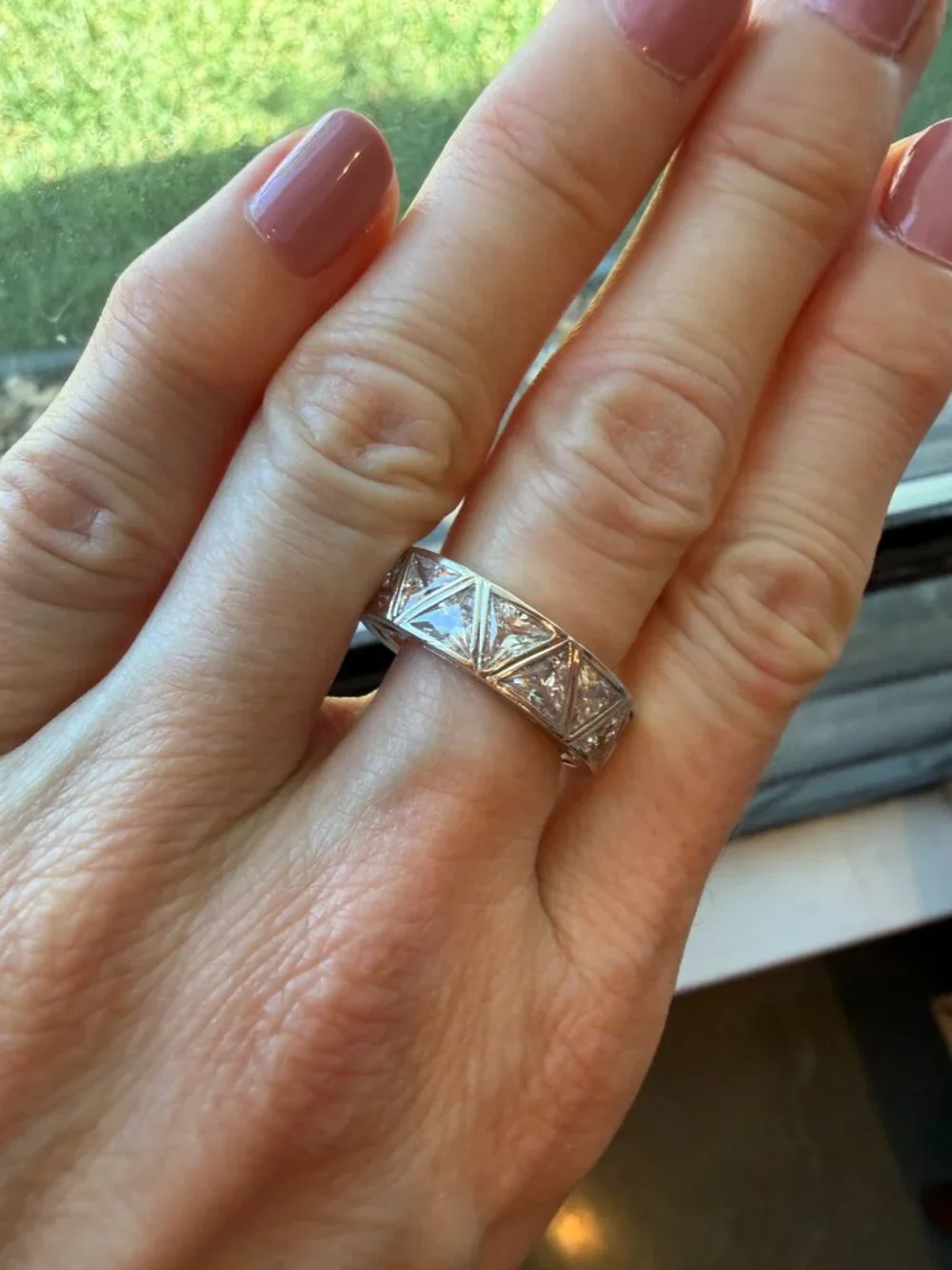 Radiance by Absolute 925 Art Deco Trilliant-Cut Bezel Set Eternity Ring - 6